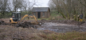 Picture of clearing work at Drumore Curling Pond 17 December 2009 50KB